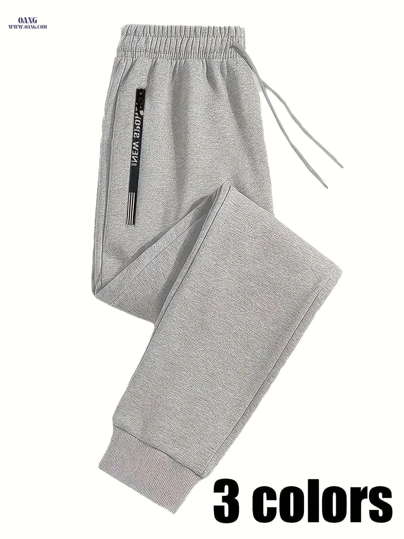 Trendy Men's Casual Jogger Pants - Double-Sided Zipper, 3 Colors   OAXG 