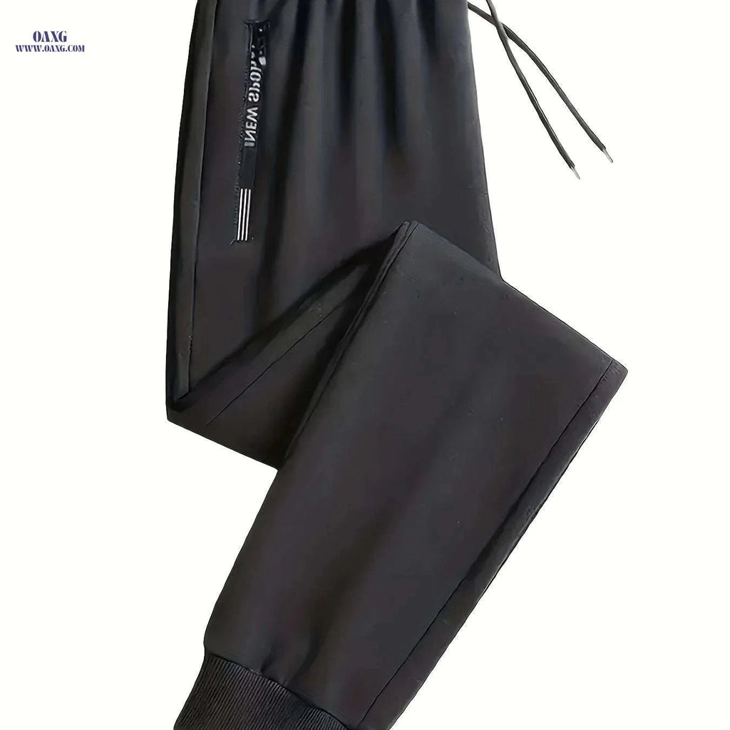 Trendy Men's Casual Jogger Pants - Double-Sided Zipper, 3 Colors   OAXG Black / FR S