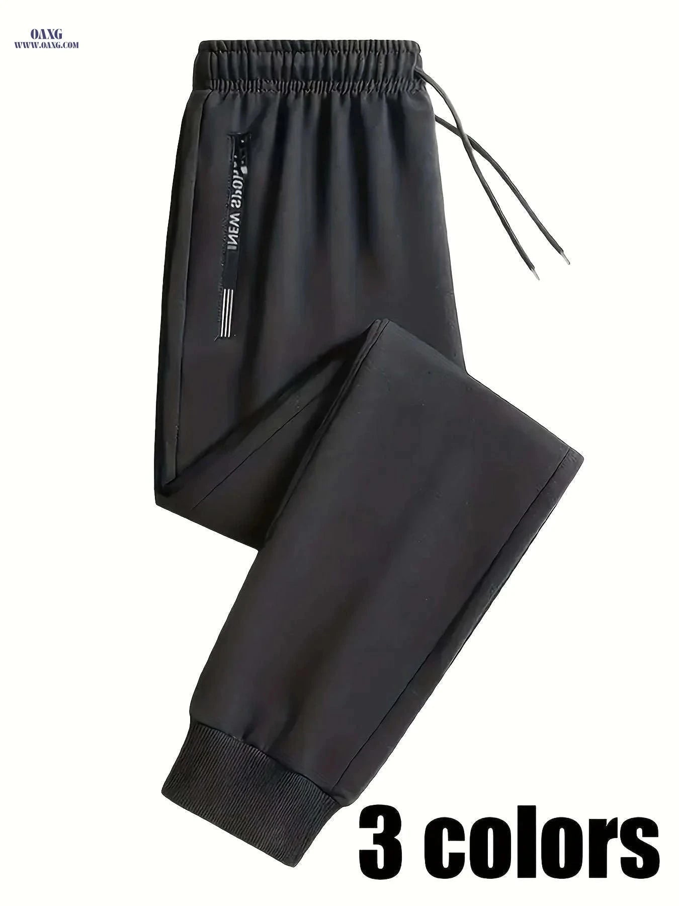 Trendy Men's Casual Jogger Pants - Double-Sided Zipper, 3 Colors   OAXG 