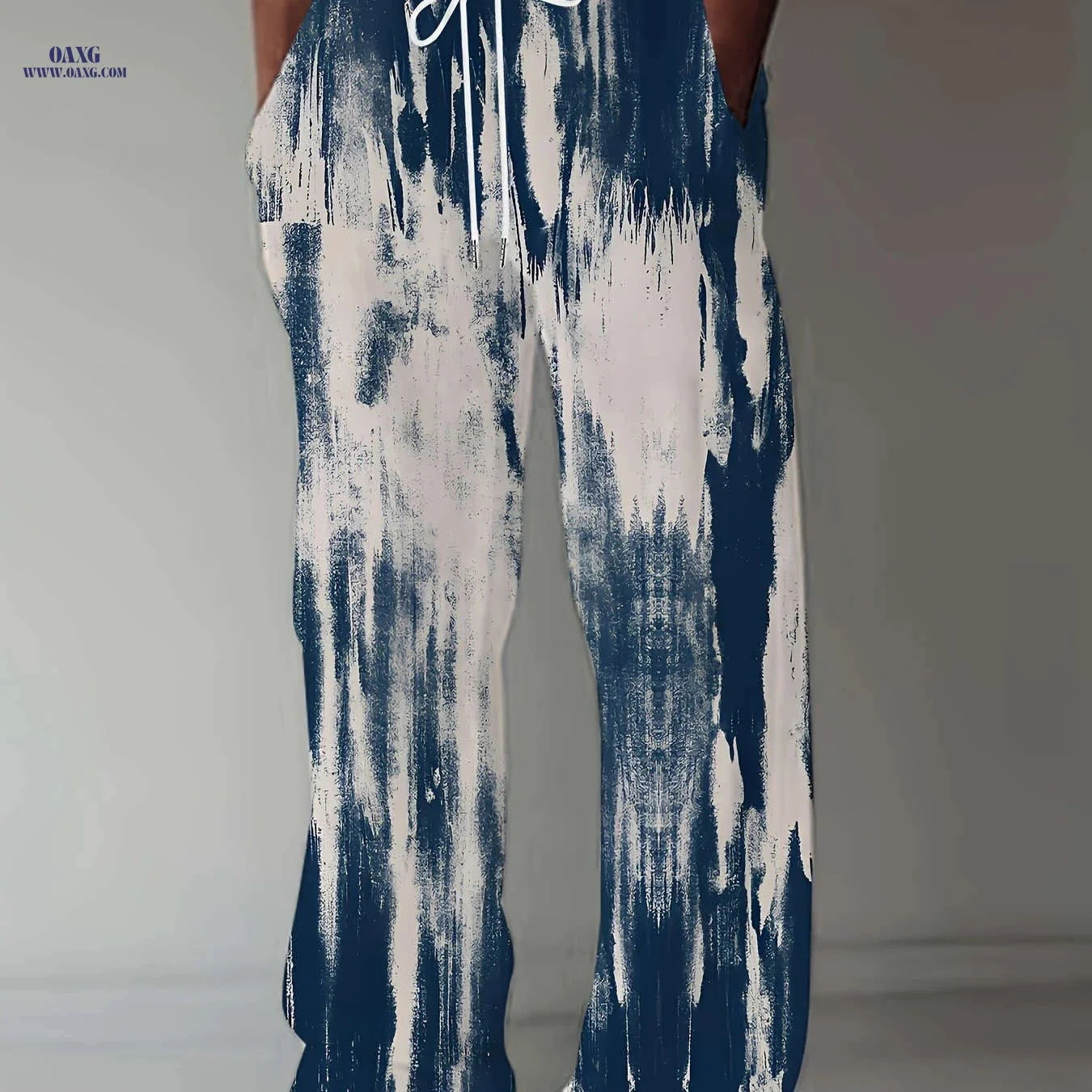 Trendy Men's Casual Wide-Leg Pants - 3D Print for Vintage Style   OAXG 