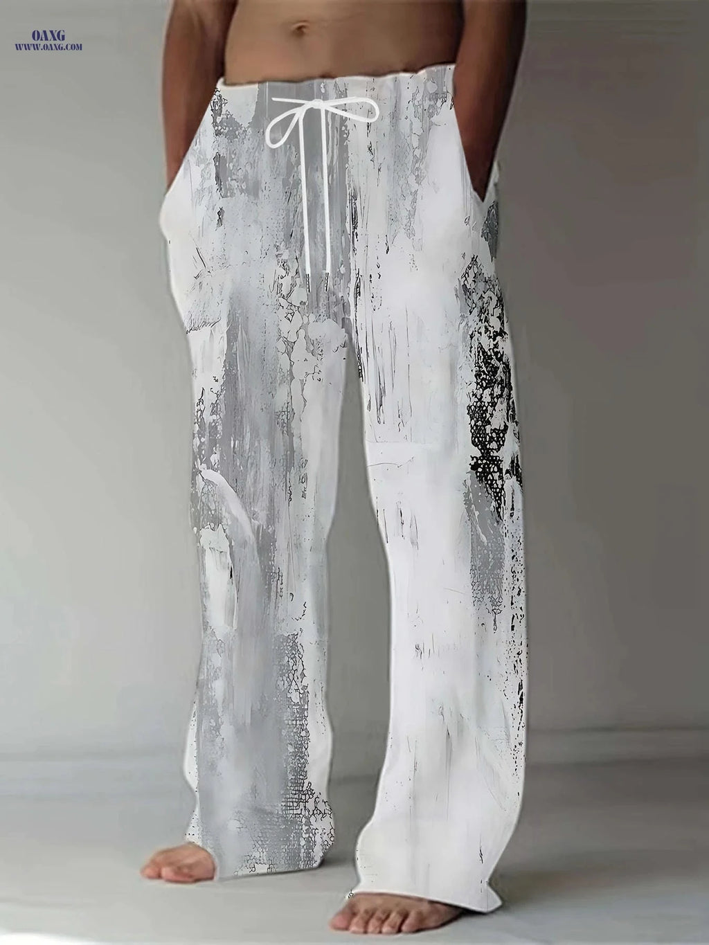 Trendy Men's Casual Wide-Leg Pants - 3D Print for Vintage Style   OAXG 