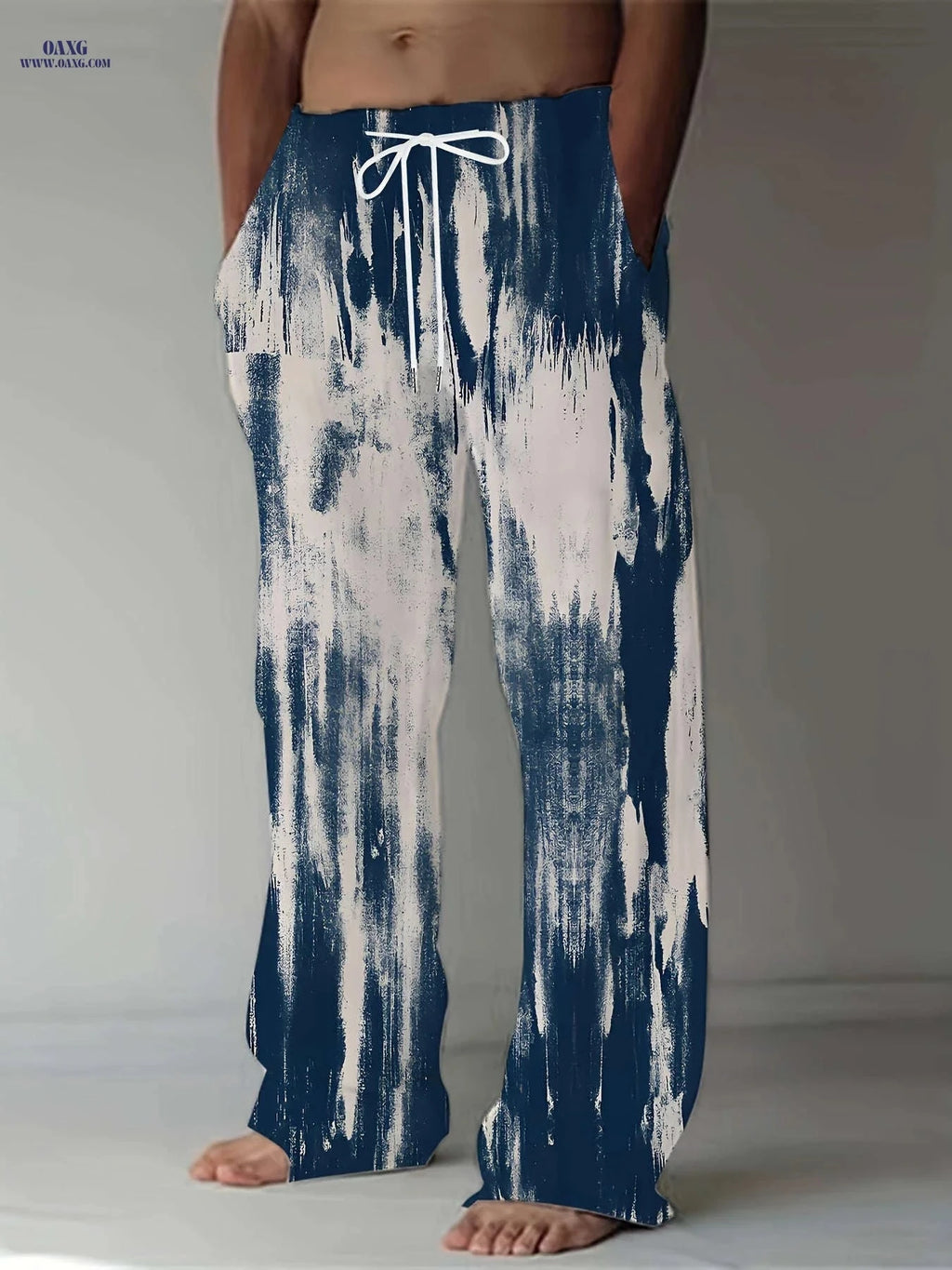Trendy Men's Casual Wide-Leg Pants - 3D Print for Vintage Style   OAXG 