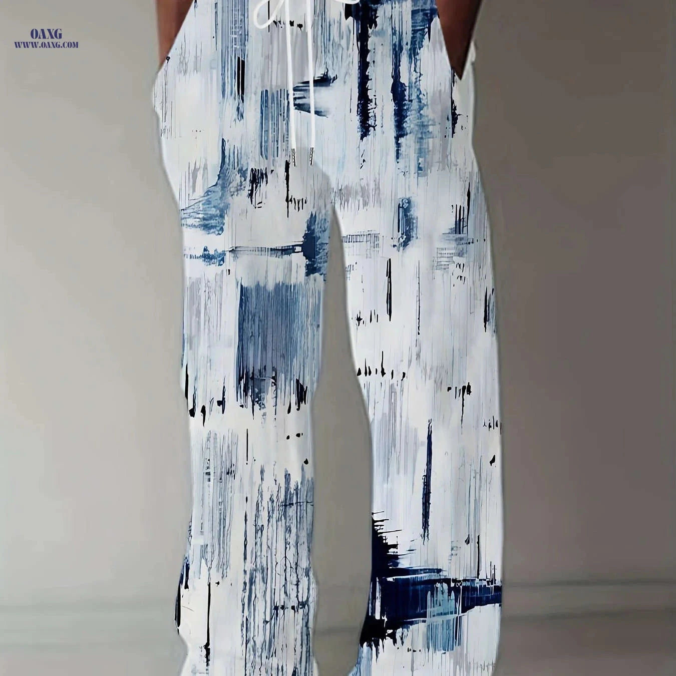 Trendy Men's Casual Wide-Leg Pants - 3D Print for Vintage Style   OAXG 