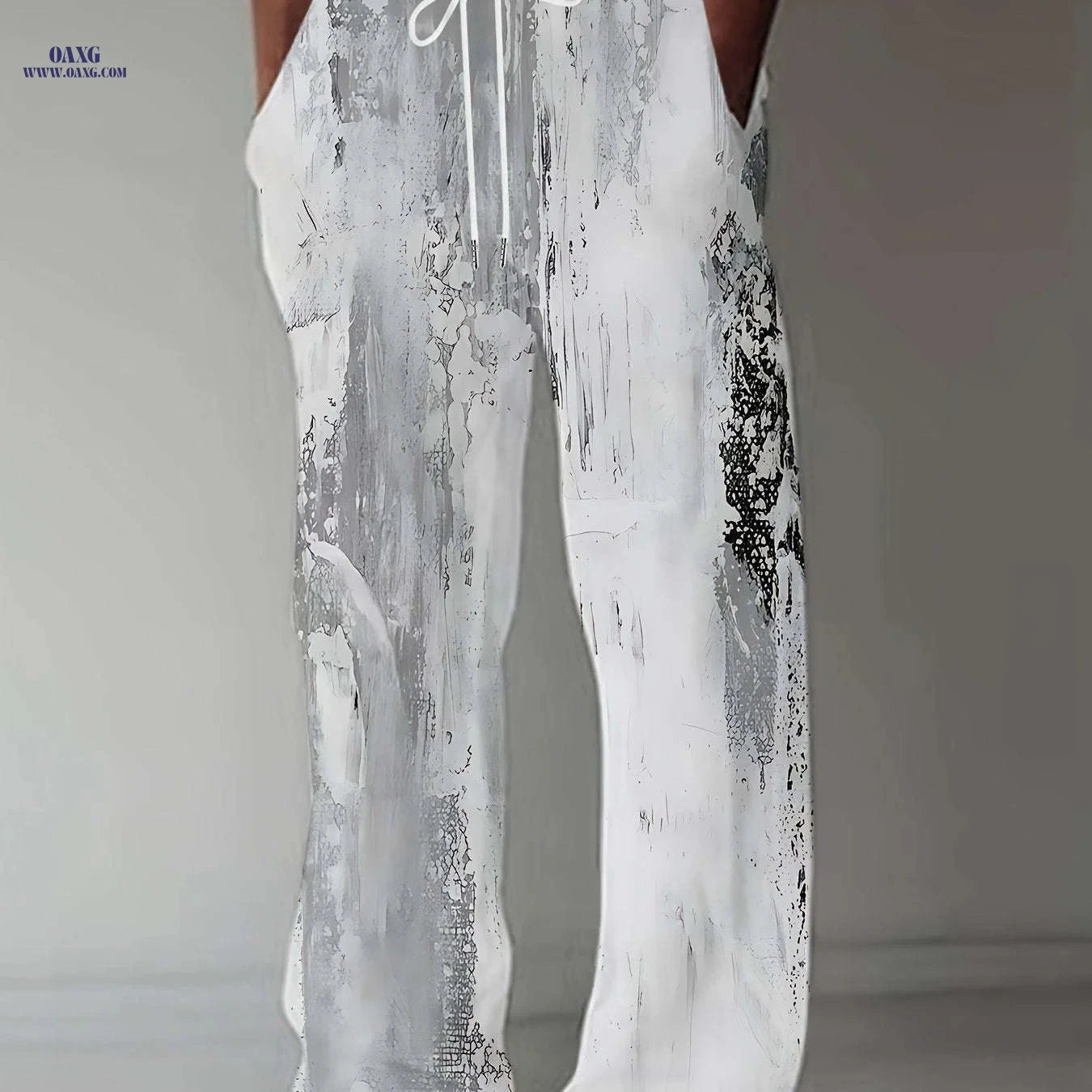 Trendy Men's Casual Wide-Leg Pants - 3D Print for Vintage Style   OAXG Style1 / FR M