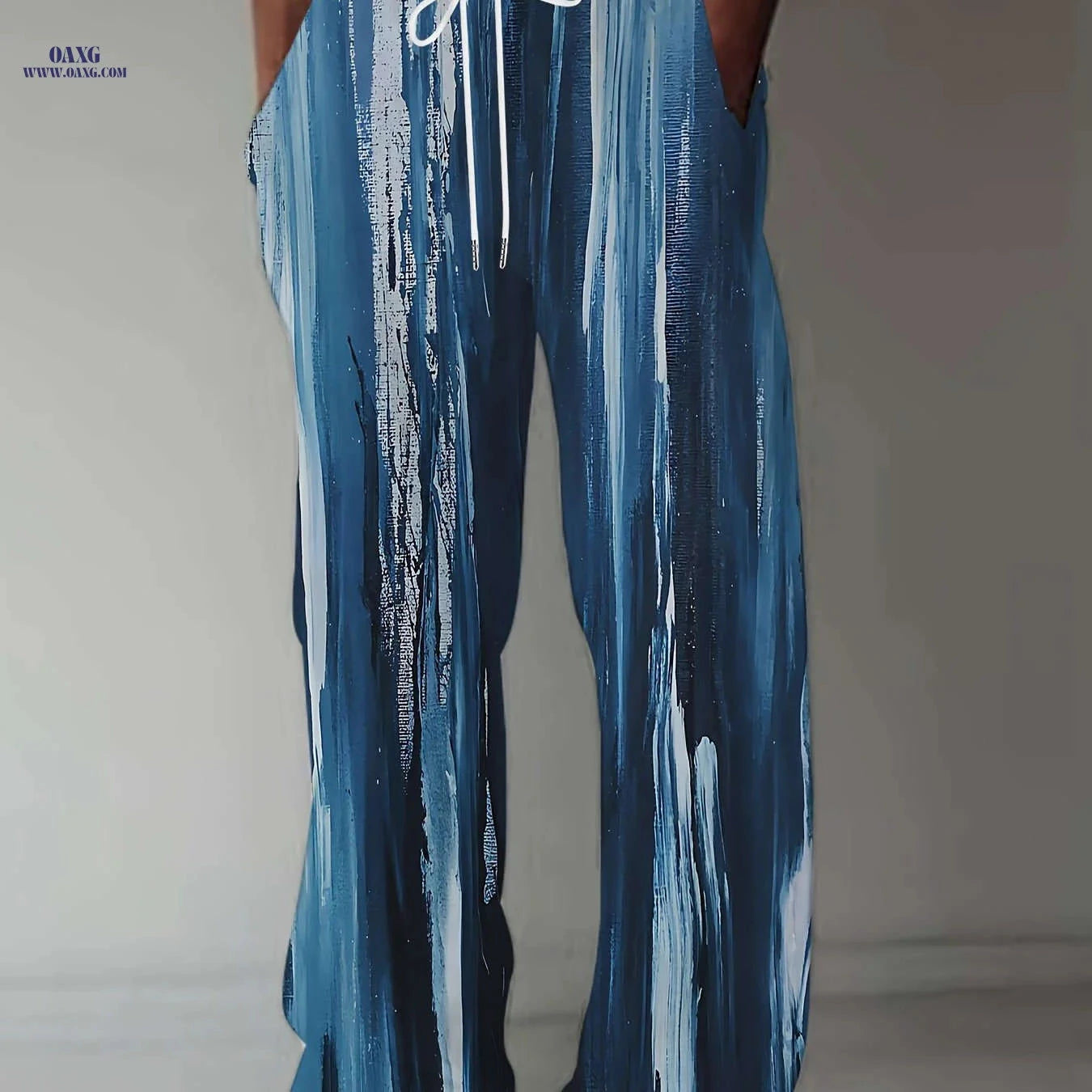 Trendy Men's Casual Wide-Leg Pants - 3D Print for Vintage Style   OAXG 
