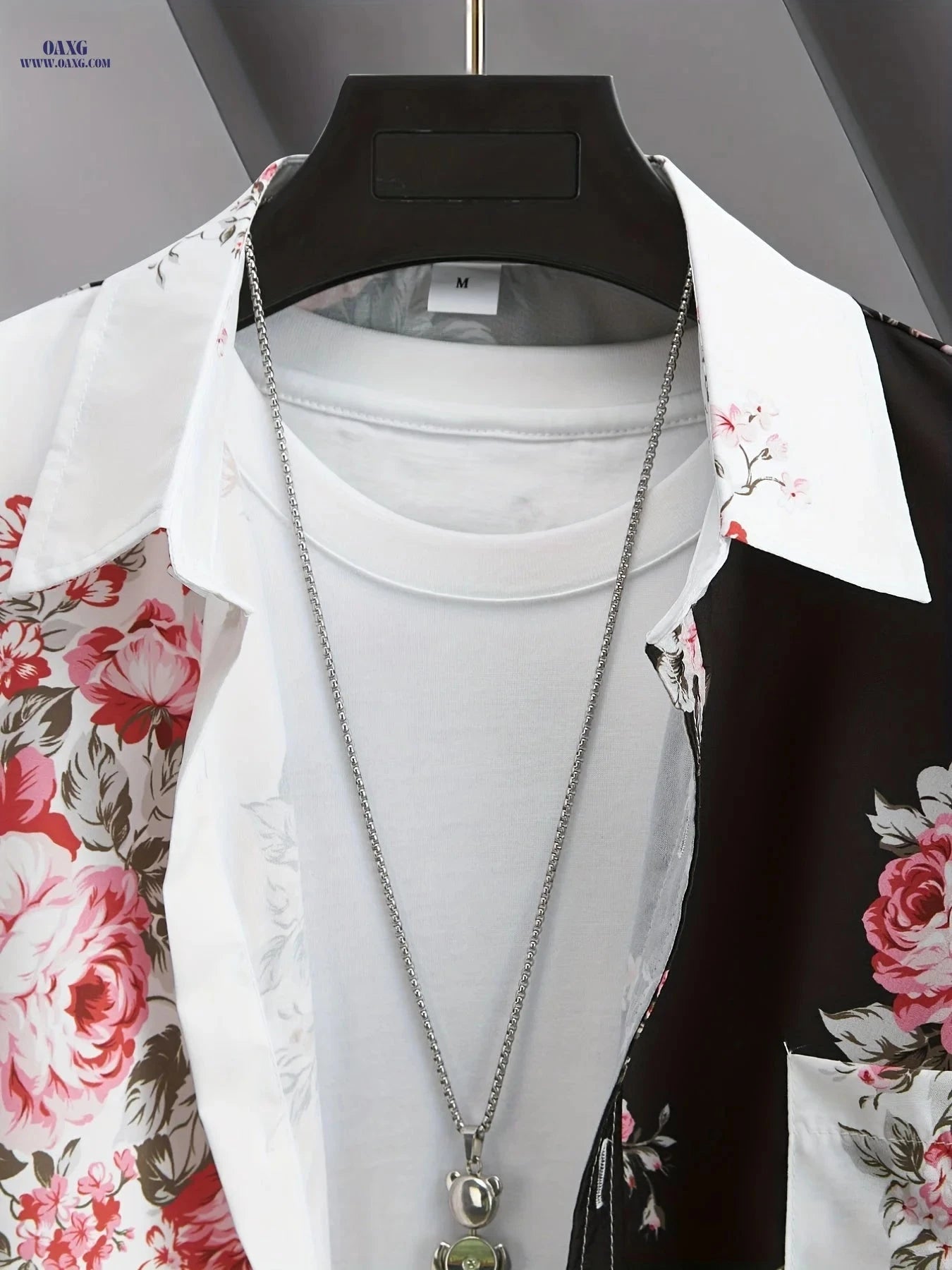 Trendy Men's Color-Block Print Shirt - Casual Boho Style, All-Season   OAXG 