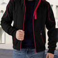 Trendy Men's Contrast Jacket - Casual Hooded Fleece Lined Style   OAXG Black / FR S
