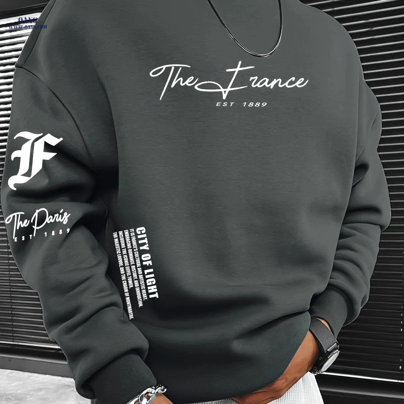 Trendy Men's Crewneck Sweatshirt - Houston "SPACE CITY" Logo Print   OAXG 