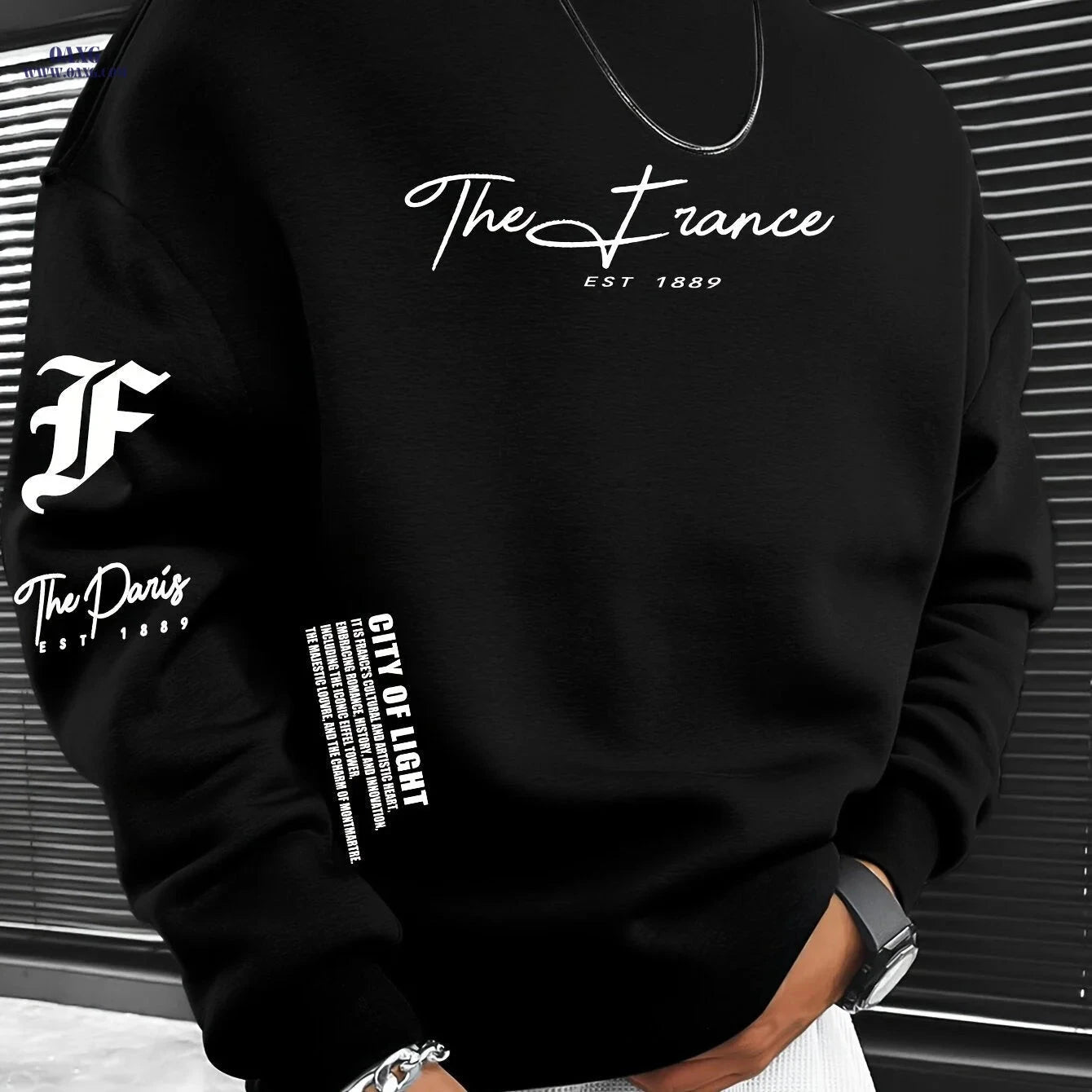 Trendy Men's Crewneck Sweatshirt - Houston "SPACE CITY" Logo Print   OAXG 