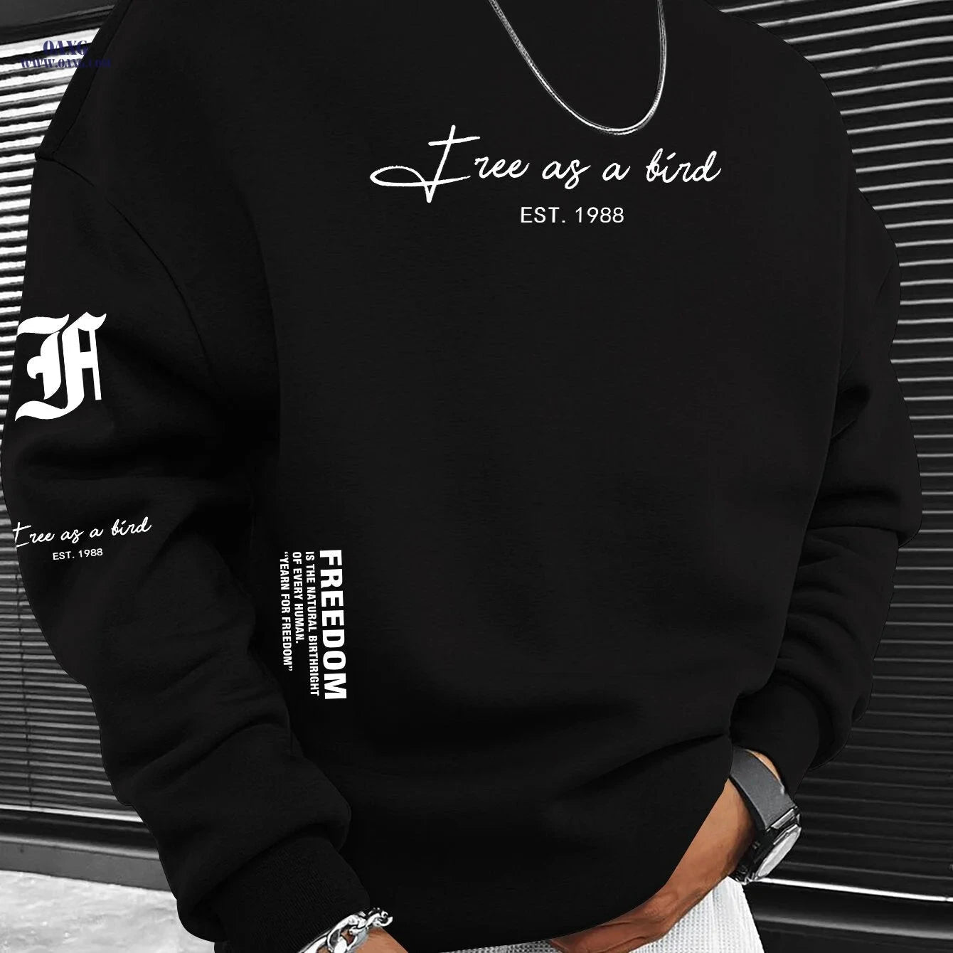 Trendy Men's Crewneck Sweatshirt - Houston "SPACE CITY" Logo Print   OAXG 