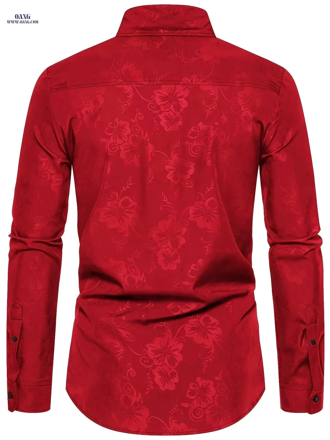 Trendy Men's Dark Green Floral Shirt - Perfectly Tailored Style   OAXG Green / FR S