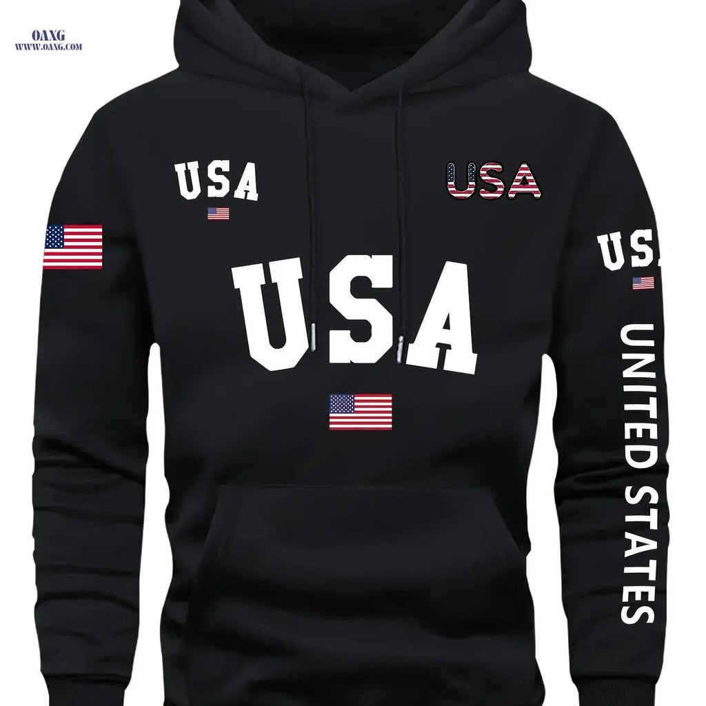 Trendy Men's Fleece-Lined Hoodie - Casual Pullover with Pocket   OAXG 