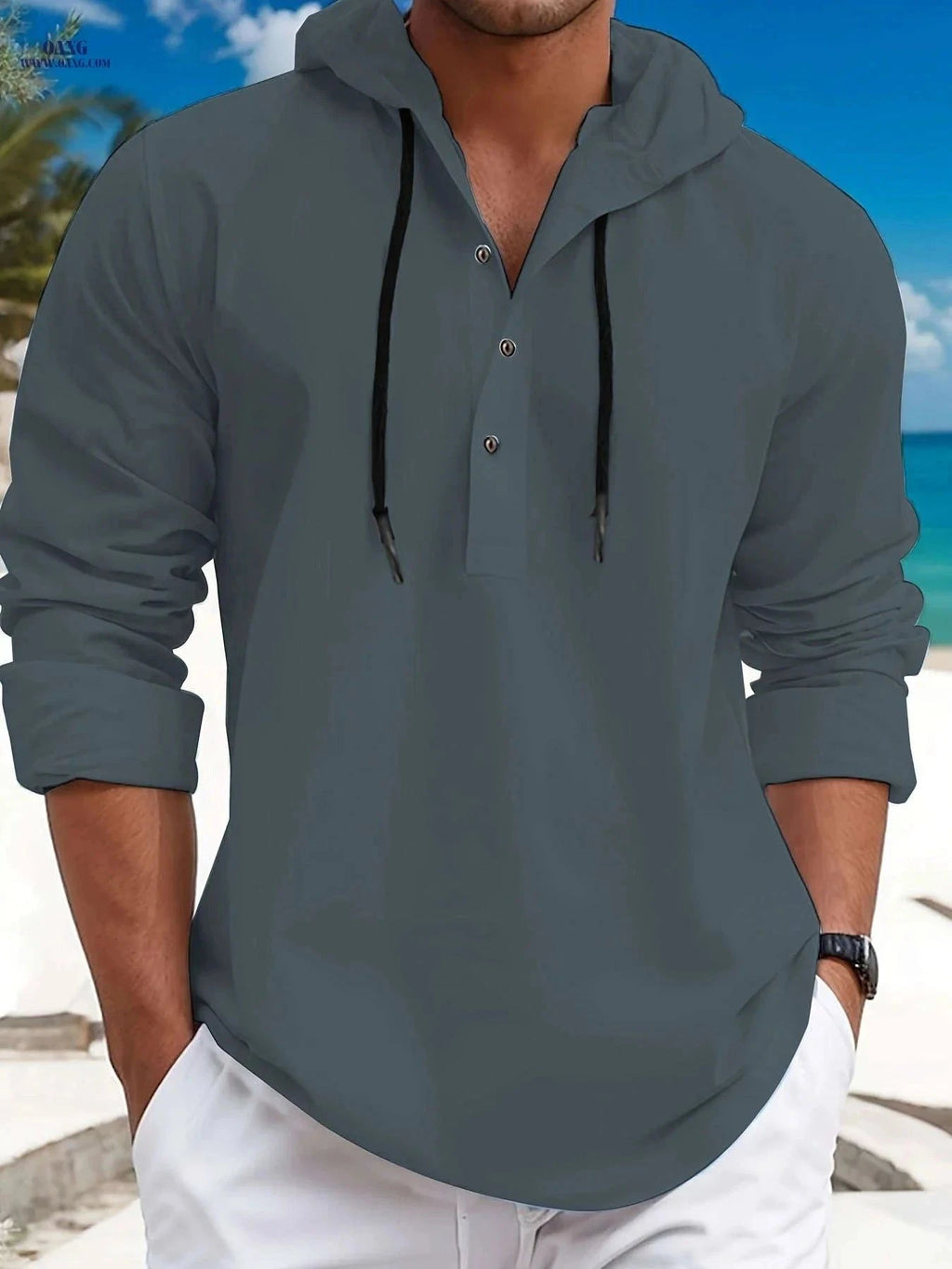 Trendy Men's Hoodie - Stylish Streetwear for Spring and Autumn   OAXG Black / FR S