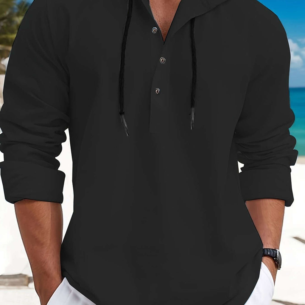 Trendy Men's Hoodie - Stylish Streetwear for Spring and Autumn   OAXG Black / FR S