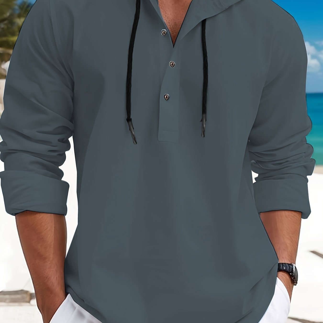 Trendy Men's Hoodie - Stylish Streetwear for Spring and Autumn   OAXG Black / FR S