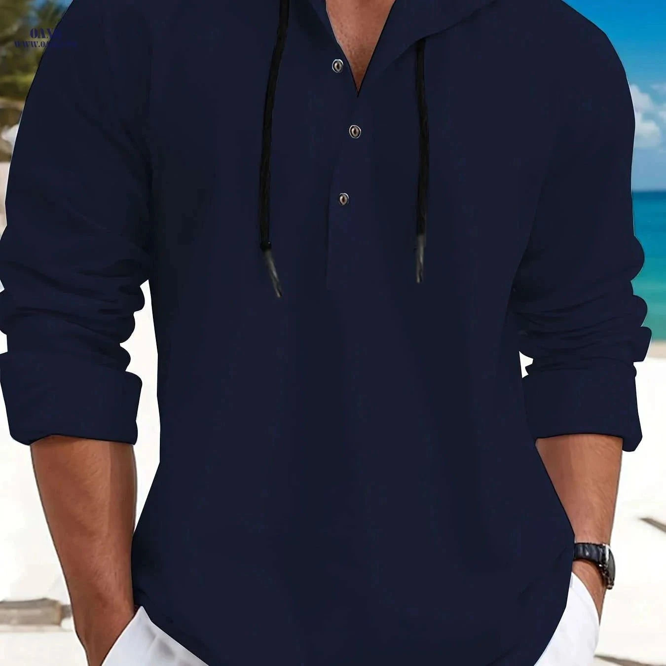 Trendy Men's Hoodie - Stylish Streetwear for Spring and Autumn   OAXG Black / FR S