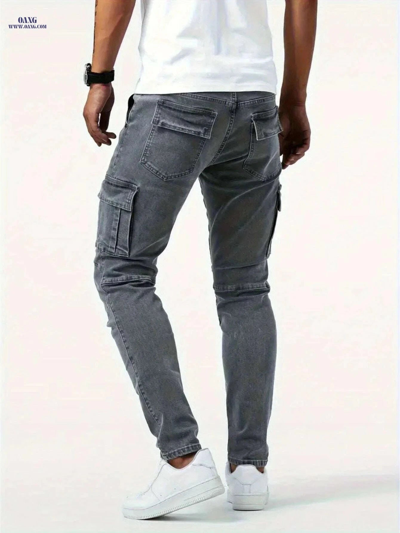 Trendy Men's Jeans - Comfortable Cotton Skinny Pants for Casual Wear   OAXG Black / S