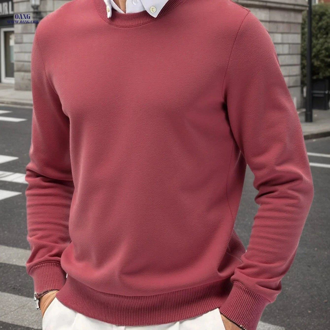 Trendy Men's Knit Sweater - Elasticity, Crew Neck Pullover for Fall   OAXG 