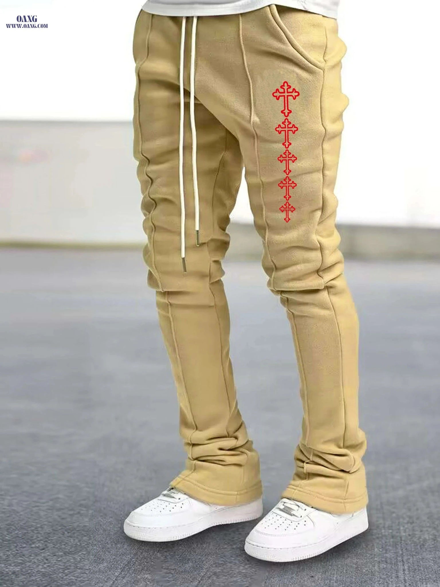 Trendy Men's Lightweight Casual Pants - Breathable with Geometric Pattern   OAXG 
