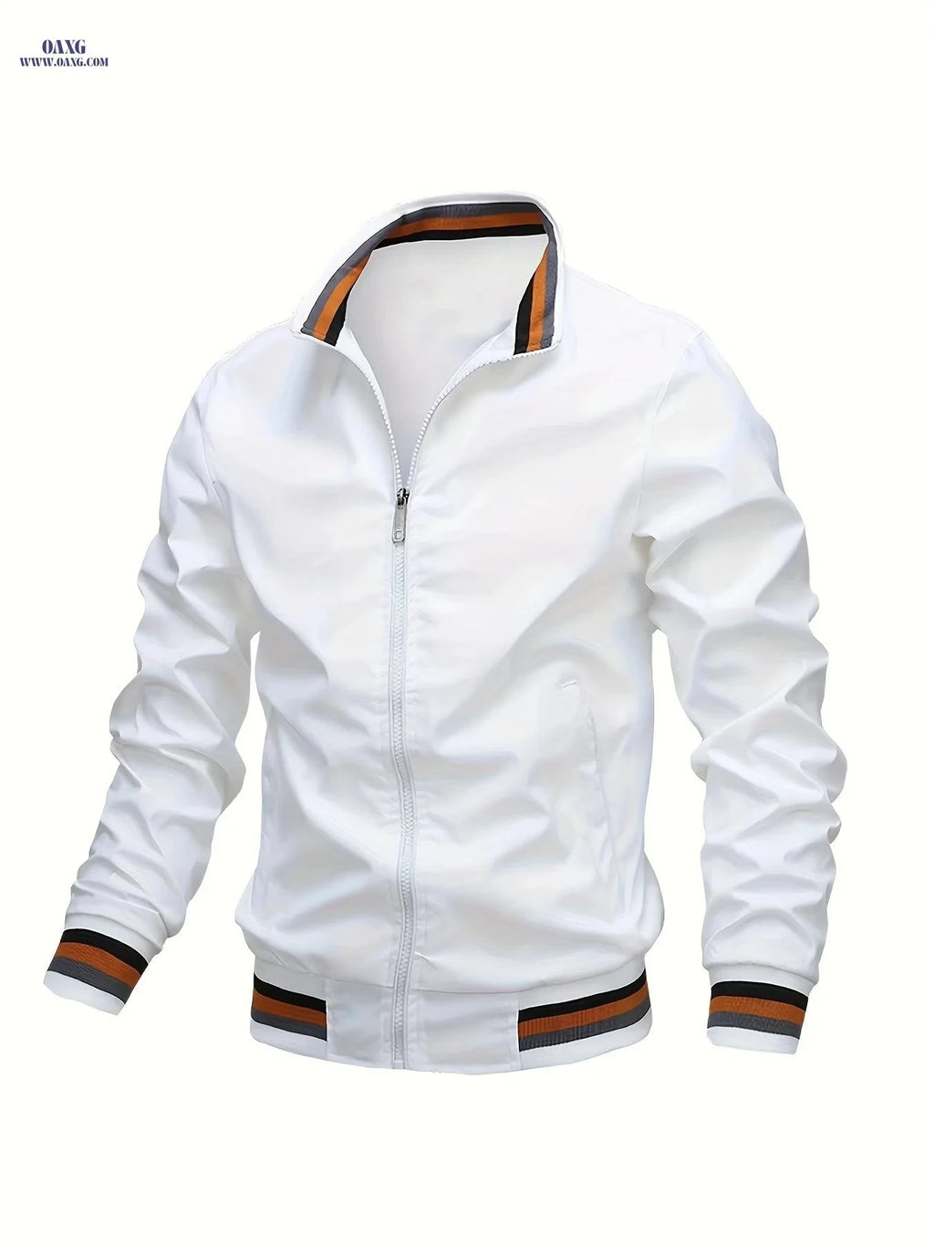 Trendy Men’s Lightweight Stand-Collar Cardigan Jacket for Fall   OAXG 