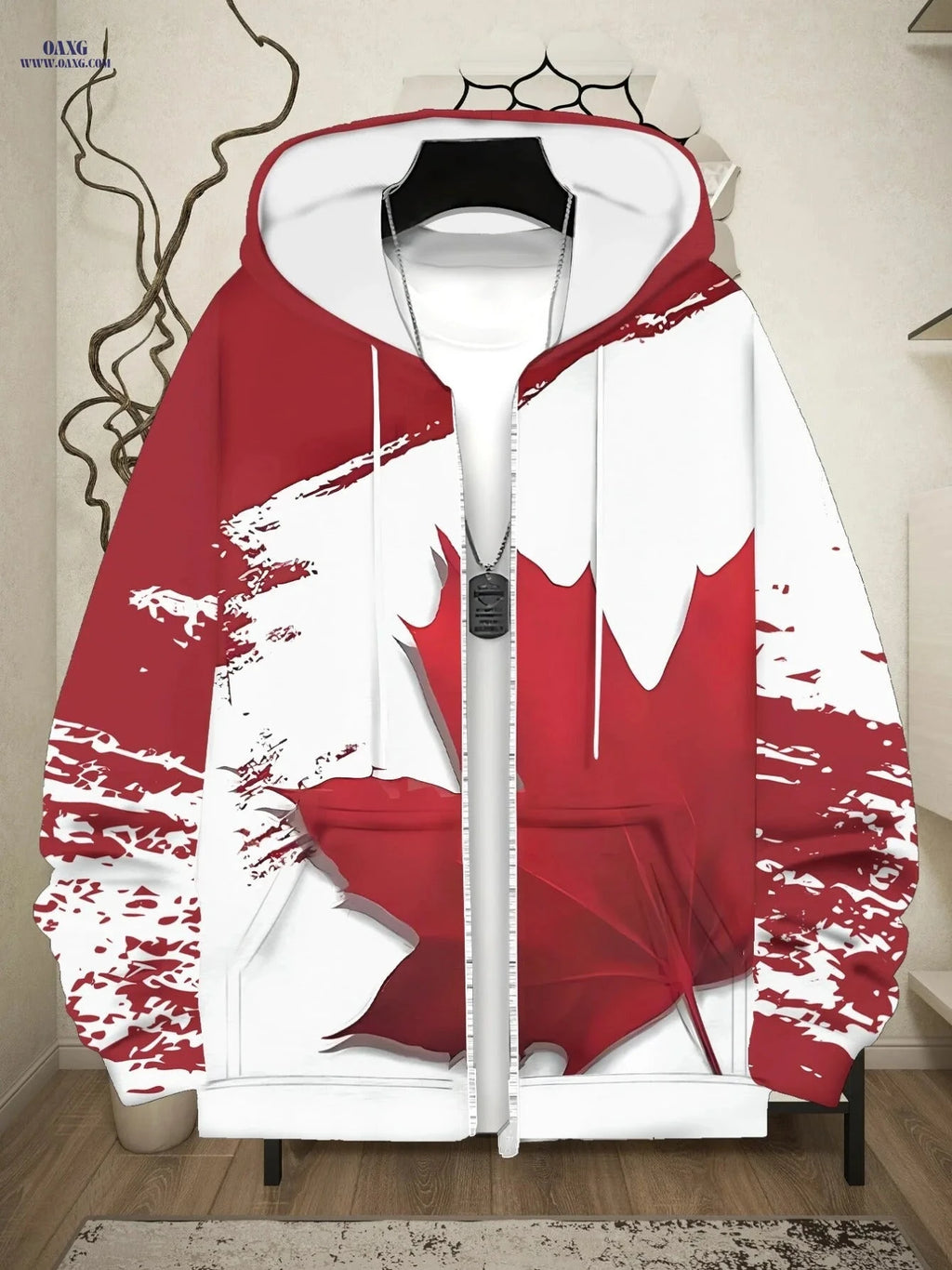 Trendy Men's Long-Sleeve Zip-Up Hoodie for Outdoor Sports Activities   OAXG Multicolor / FR M