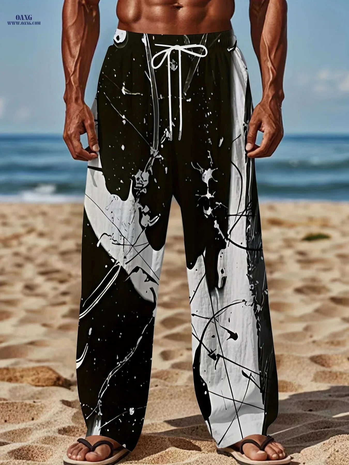 Trendy Men's Loose Straight Pants - Casual All-Season Comfort   OAXG 