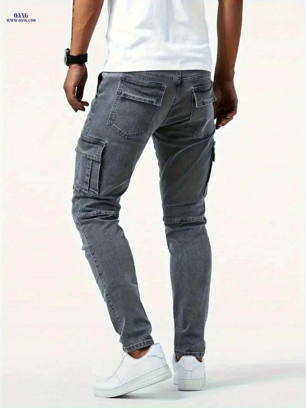 Trendy Men's Skinny Jeans - Comfortable Cotton, Solid Color Style   OAXG Black / S