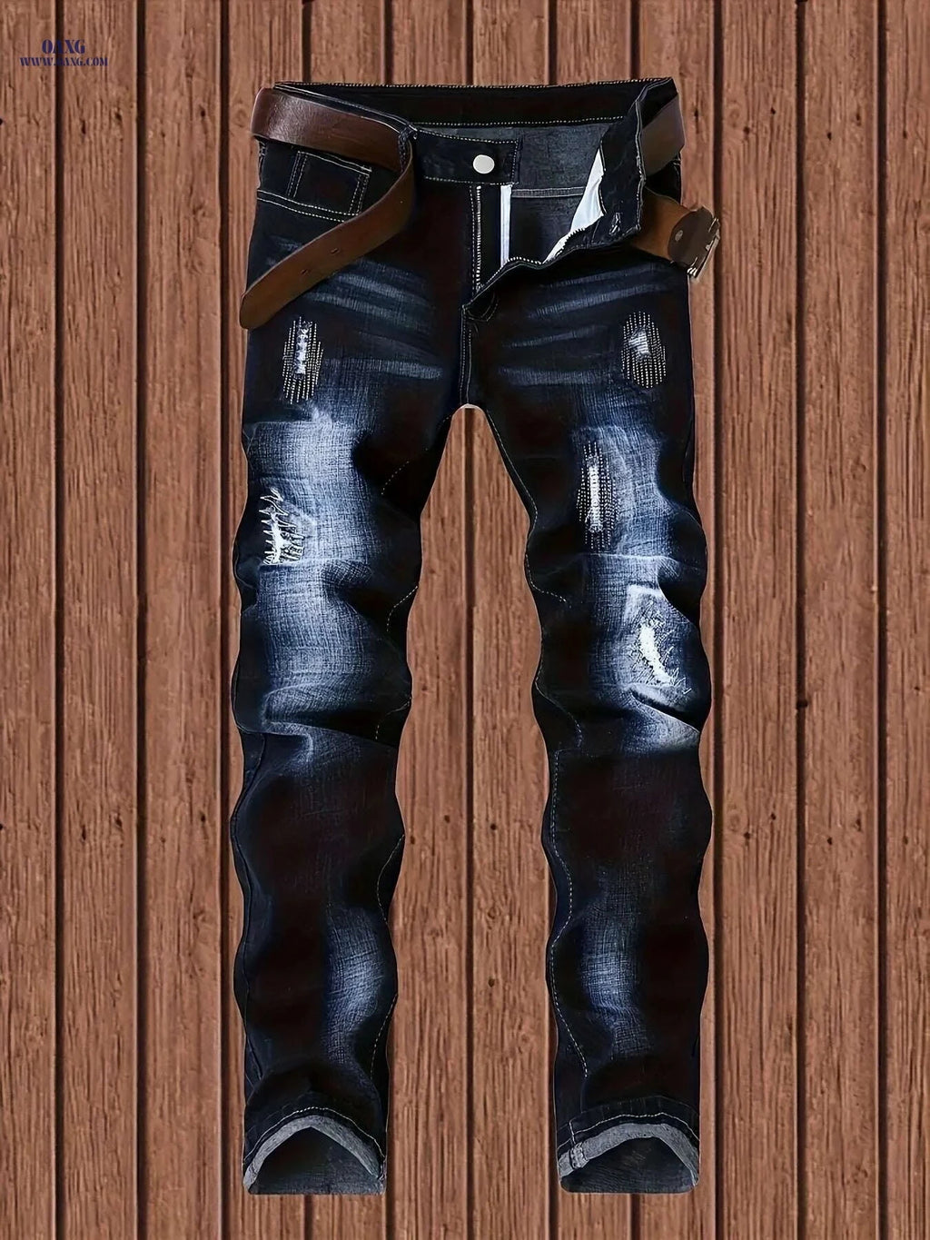 Trendy Men's Slim Fit Jeans - Versatile Elastic Denim Pants   OAXG Navy Blue / 30