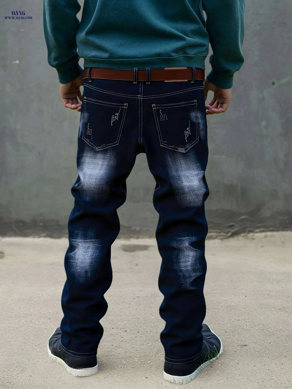 Trendy Men's Slim Fit Jeans - Versatile Elastic Denim Pants   OAXG Navy Blue / 30