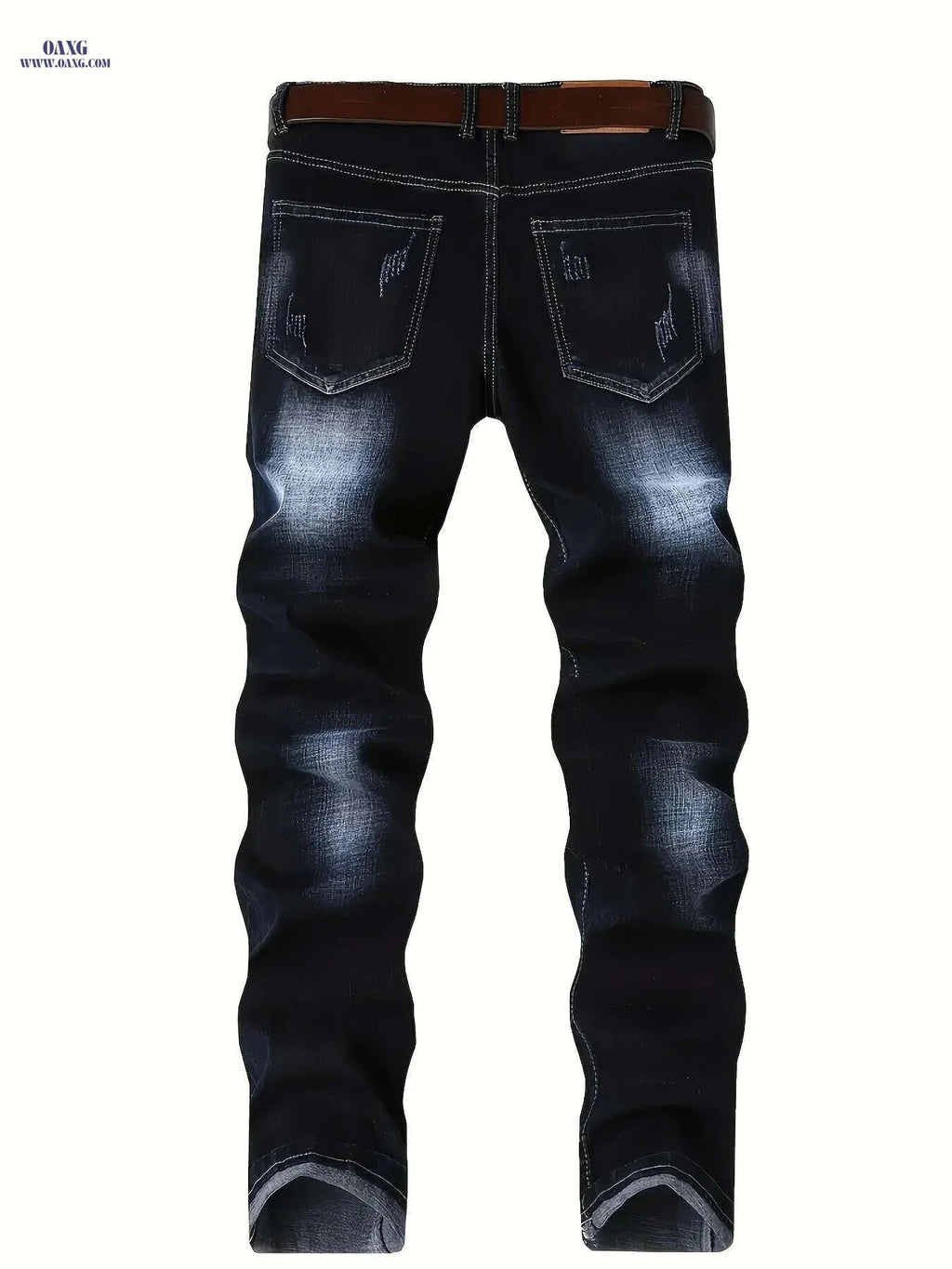 Trendy Men's Slim Fit Jeans - Versatile Elastic Denim Pants   OAXG Navy Blue / 30