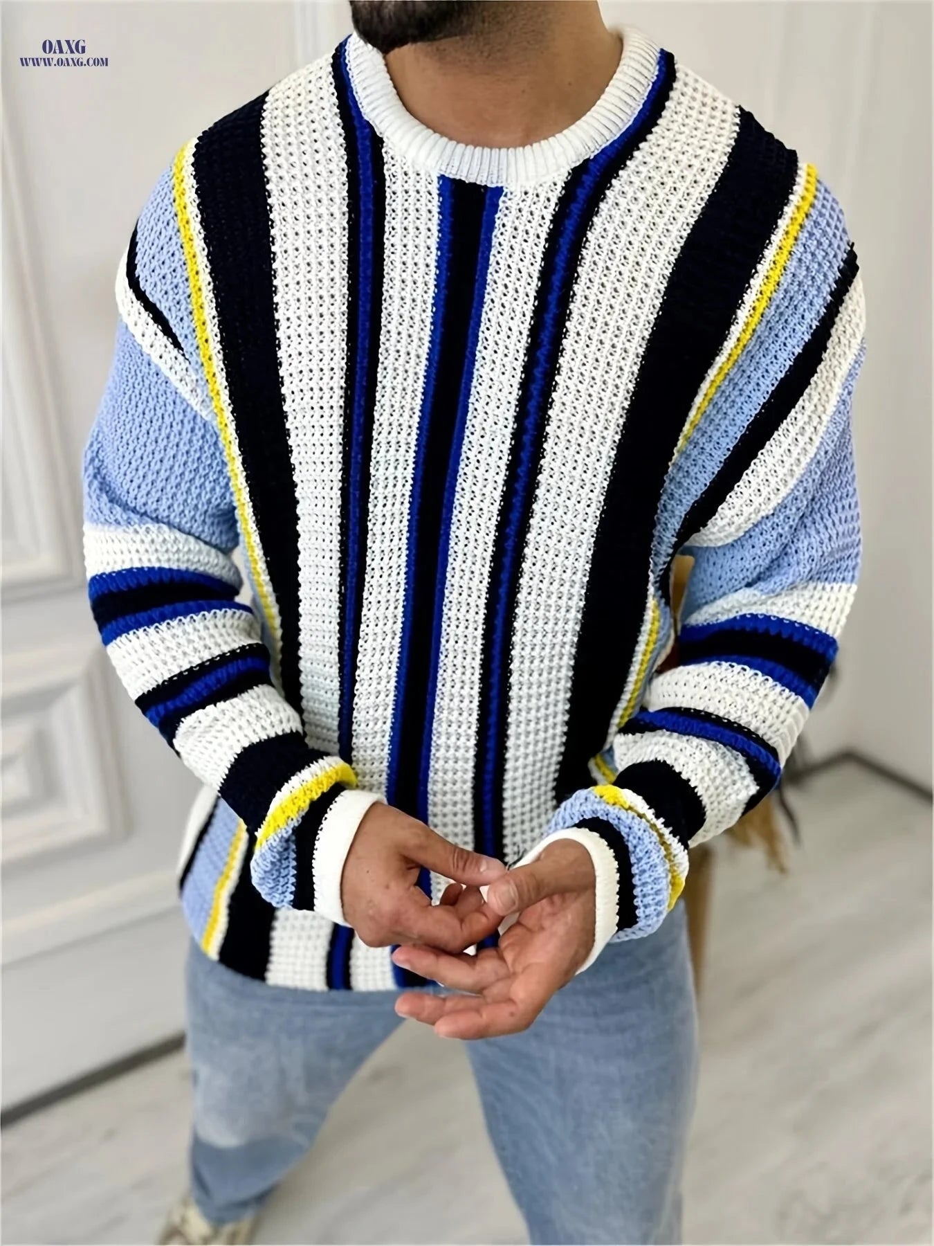 Trendy Men's Slim-Fit Knit Sweater Jacket - Autumn/Winter Style   OAXG 