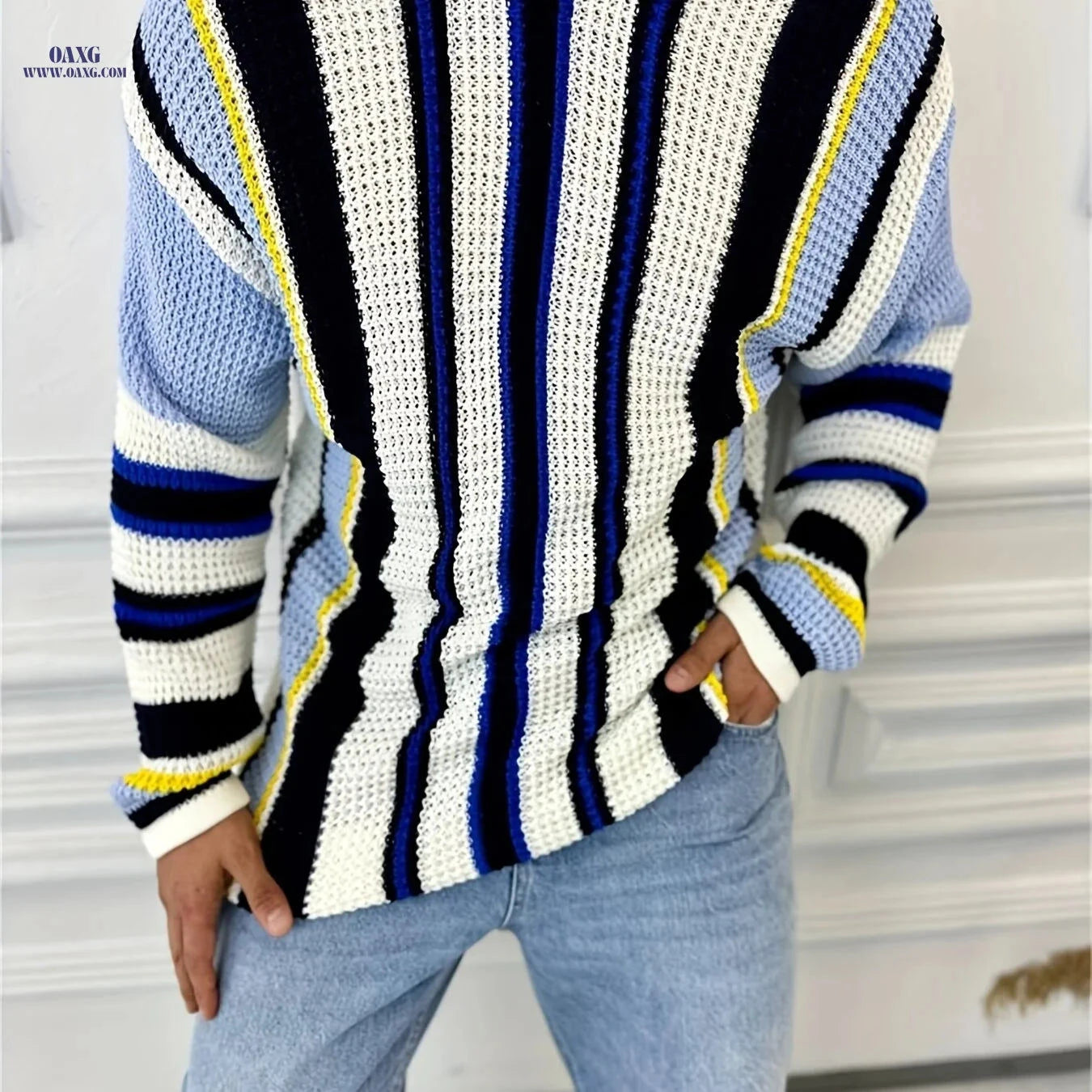Trendy Men's Slim-Fit Knit Sweater Jacket - Autumn/Winter Style   OAXG Mixed colors / FR S