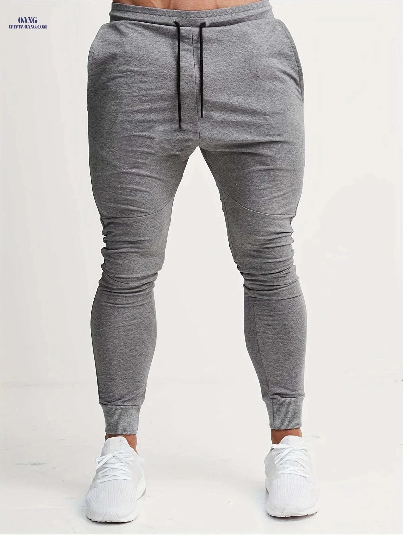 Trendy Men's Slim Fit Sports Pants - Solid Color Casual Leggings   OAXG 