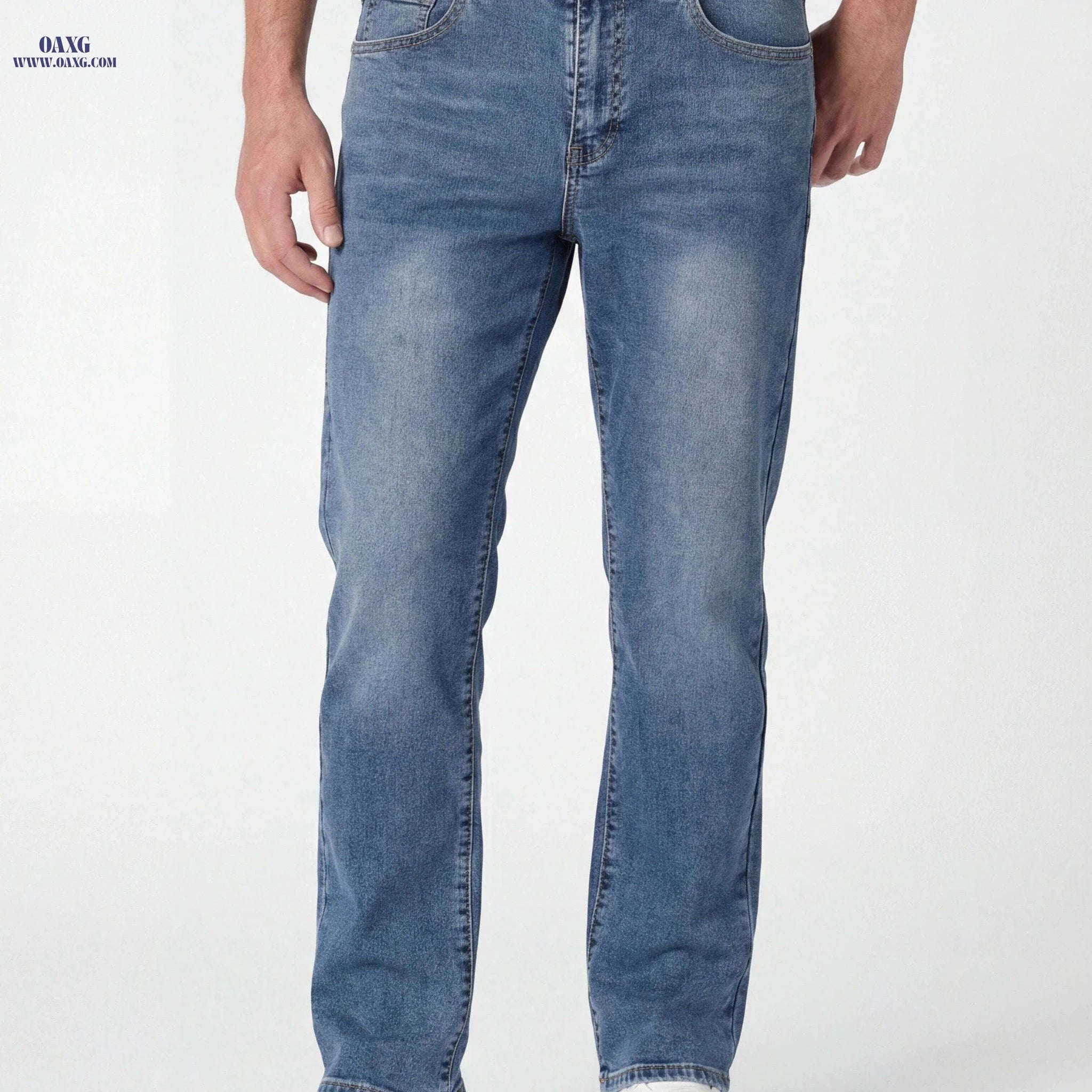 Trendy Men's Slim-Fit Stretch Denim Jeans - Casual All-Season Style   OAXG 