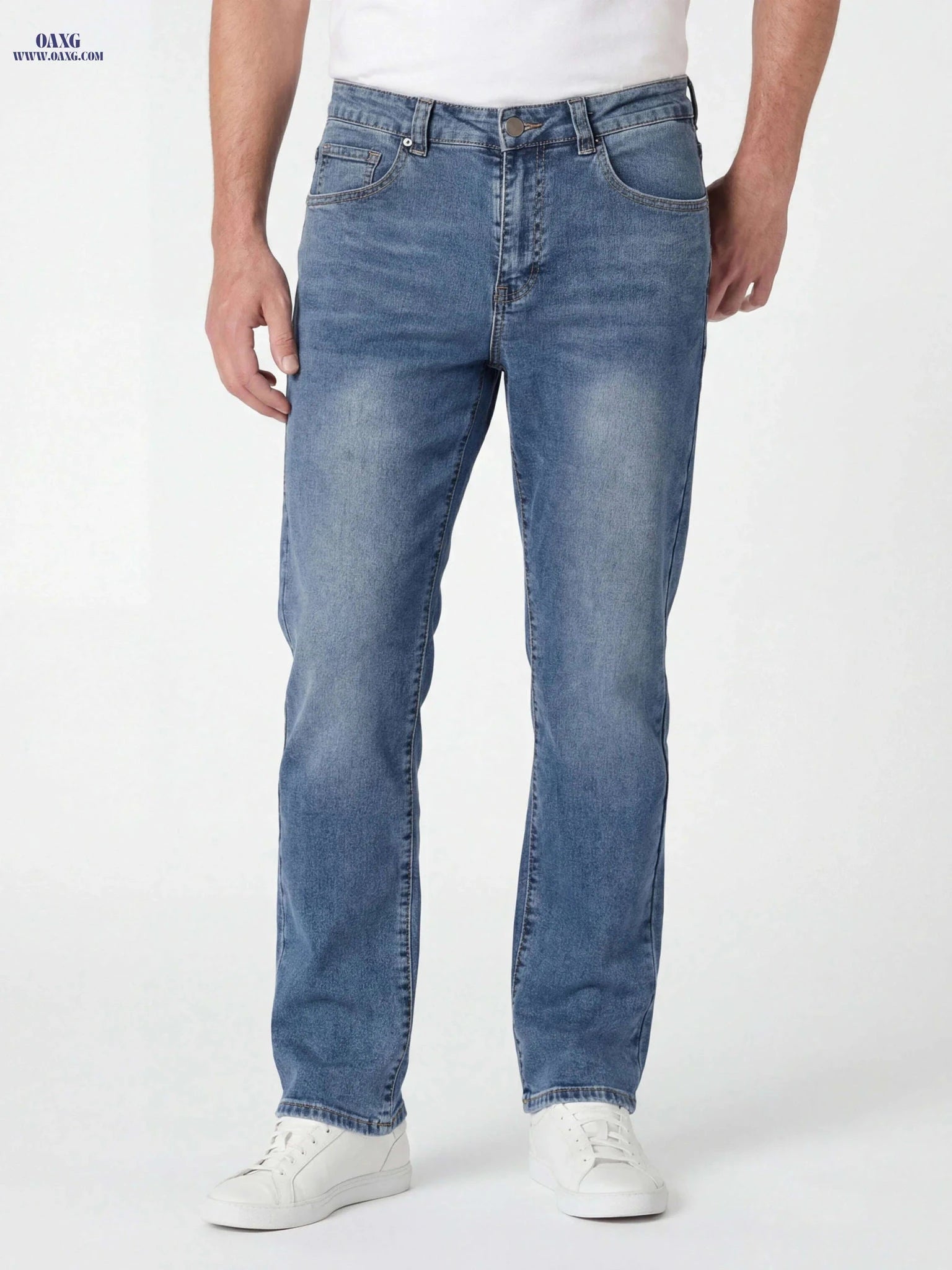 Trendy Men's Slim-Fit Stretch Denim Jeans - Casual All-Season Style   OAXG 