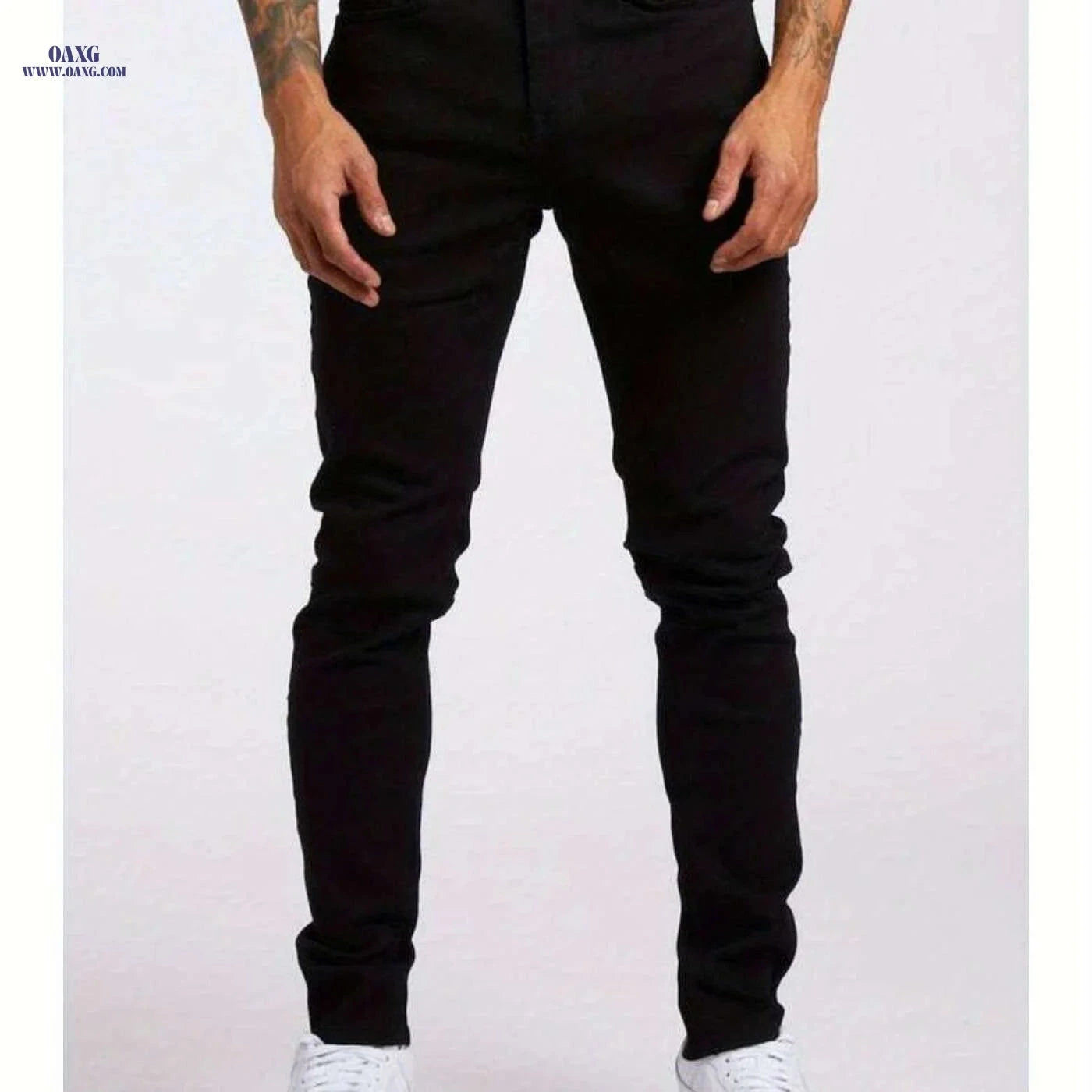 Trendy Men's Slim-Fit Stretch Denim Jeans - Comfortable & Breathable   OAXG Black / S