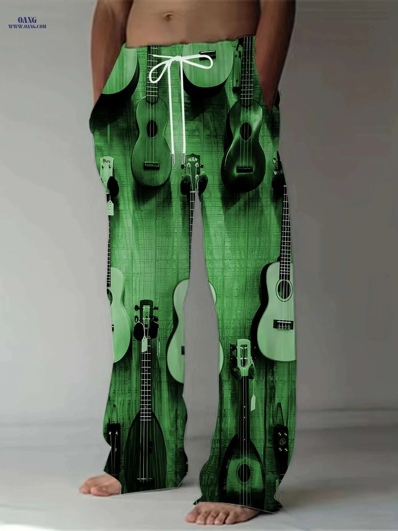 Trendy Men's Straight Pants - 3D Printed, Loose Fit, Casual Style   OAXG 