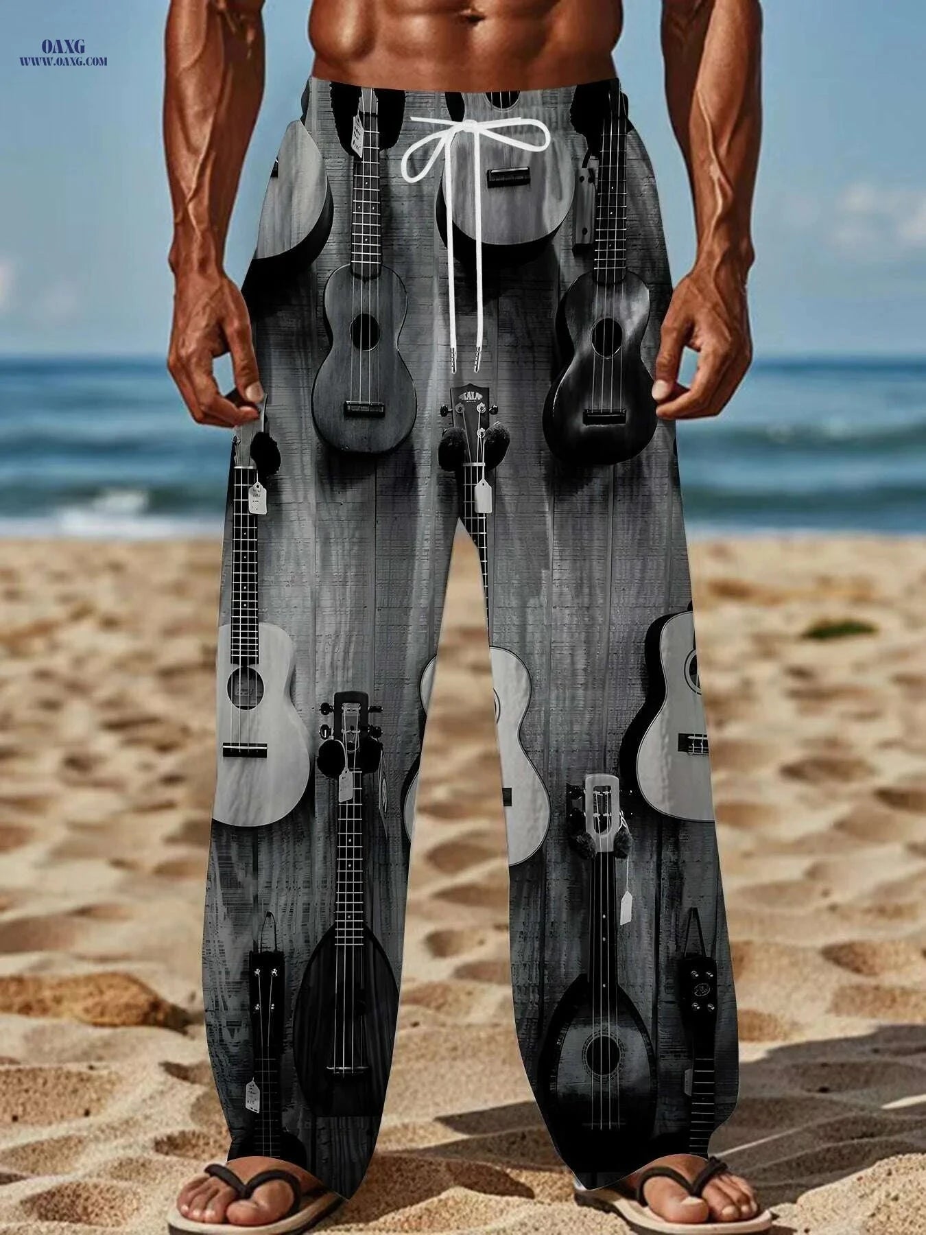 Trendy Men's Straight Pants - 3D Printed, Loose Fit, Casual Style   OAXG Mixed Color / M