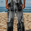 Trendy Men's Straight Pants - 3D Printed, Loose Fit, Casual Style   OAXG Mixed Color / M
