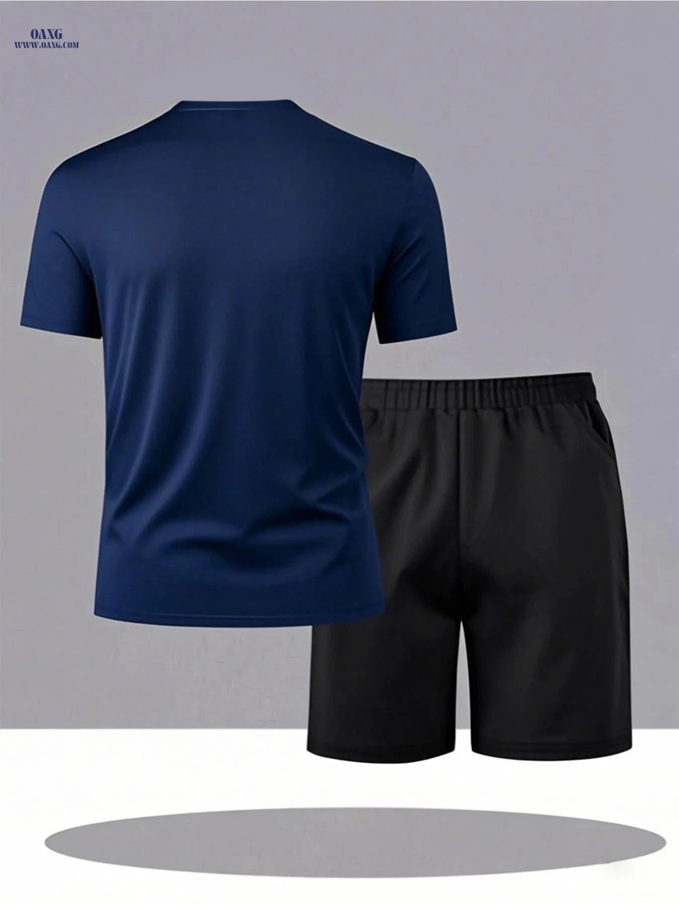 Trendy Men’s Summer Outfit - Short Sleeve T-Shirt & Shorts Set   OAXG 