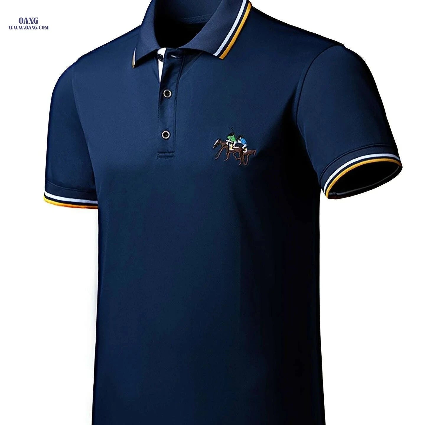 Trendy Men's Summer Short Sleeve Shirt - Embroidered Casual Style   OAXG 