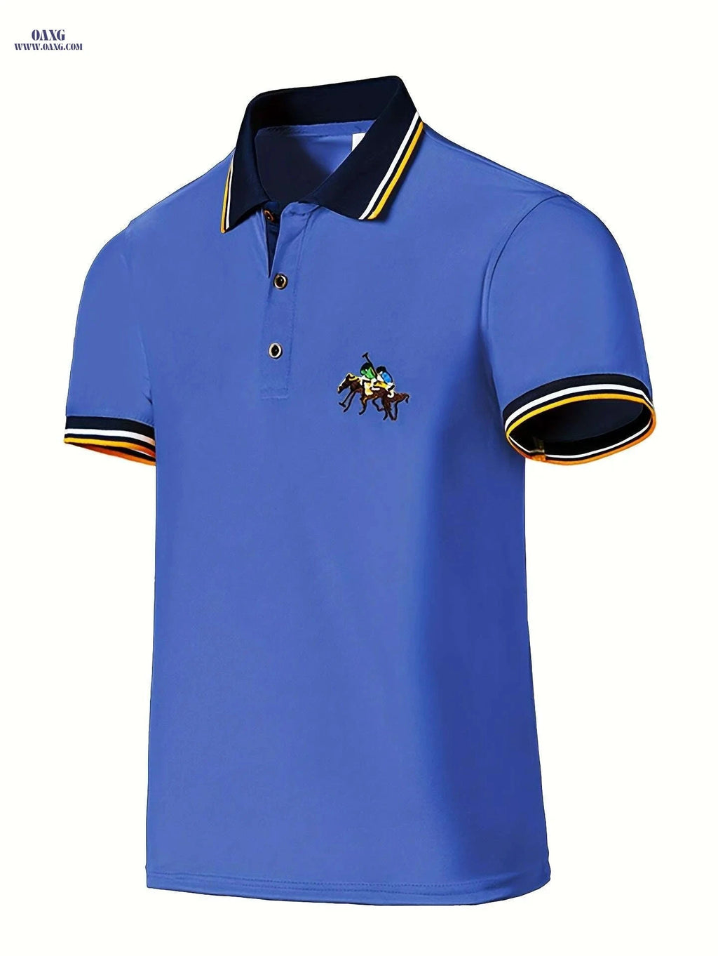 Trendy Men's Summer Short Sleeve Shirt - Embroidered Casual Style   OAXG 