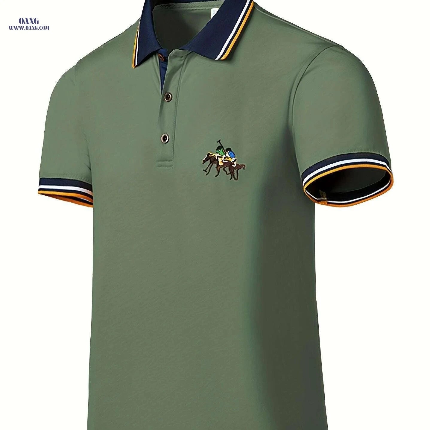 Trendy Men's Summer Short Sleeve Shirt - Embroidered Casual Style   OAXG Blue / XS
