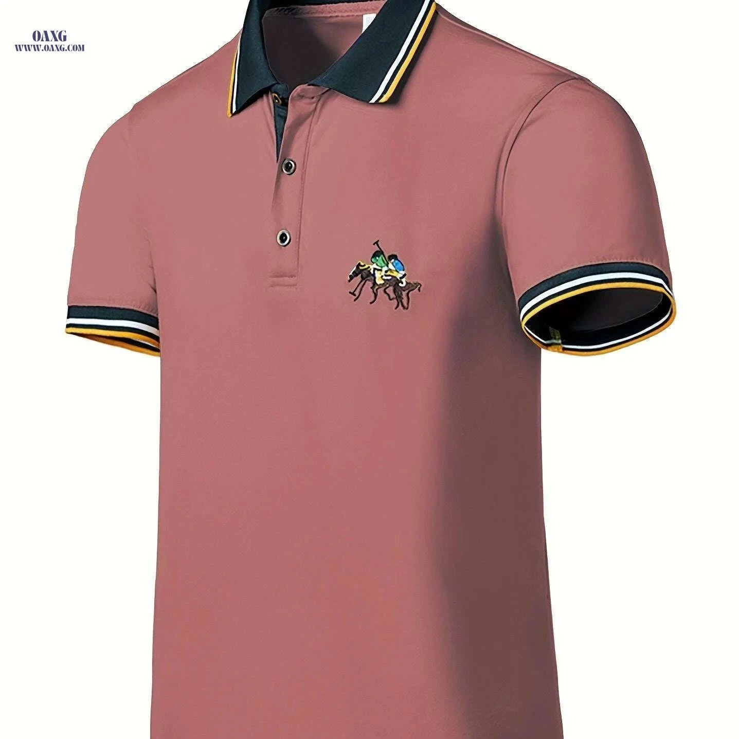 Trendy Men's Summer Short Sleeve Shirt - Embroidered Casual Style   OAXG 