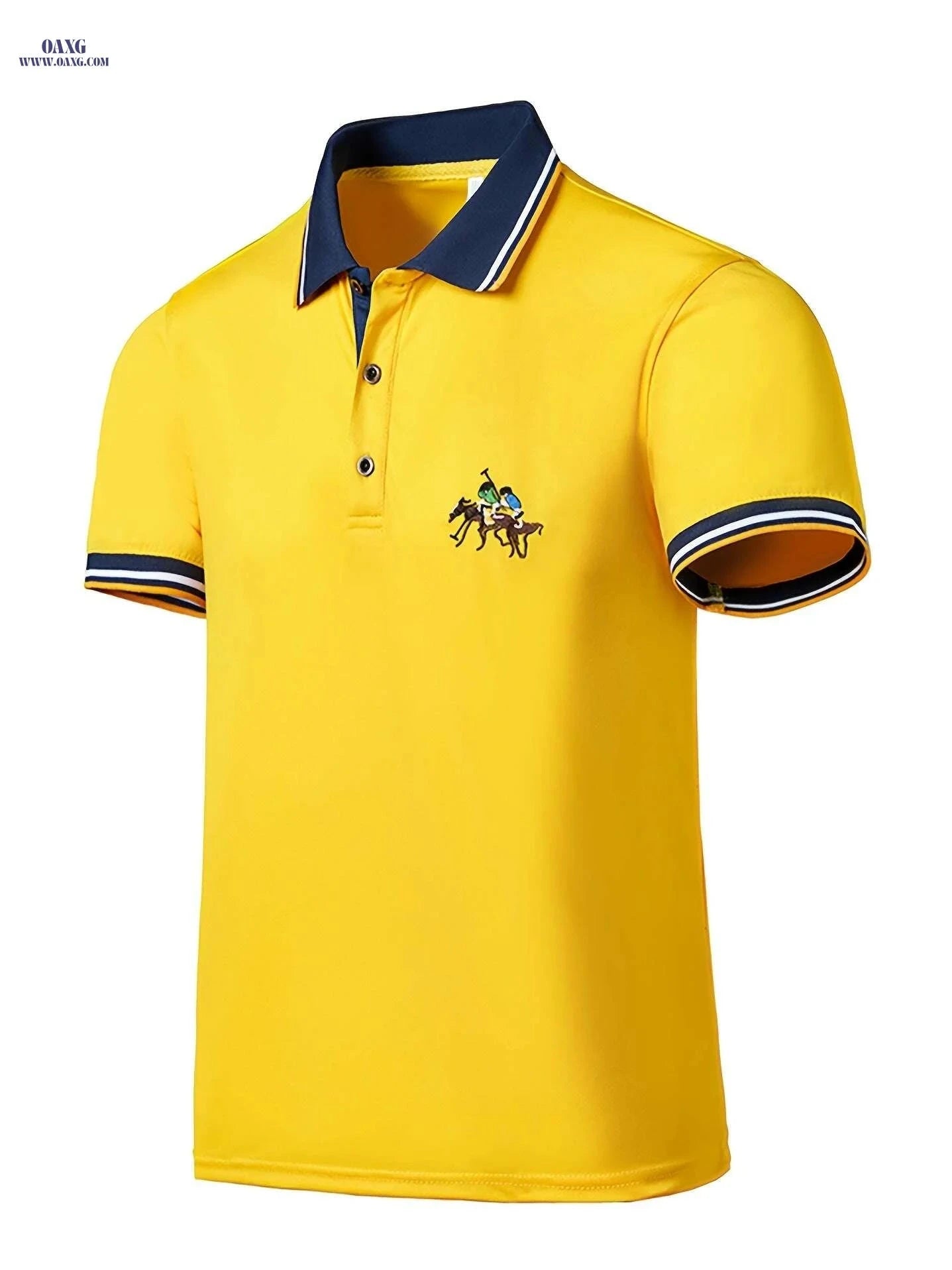 Trendy Men's Summer Short Sleeve Shirt - Embroidered Casual Style   OAXG 
