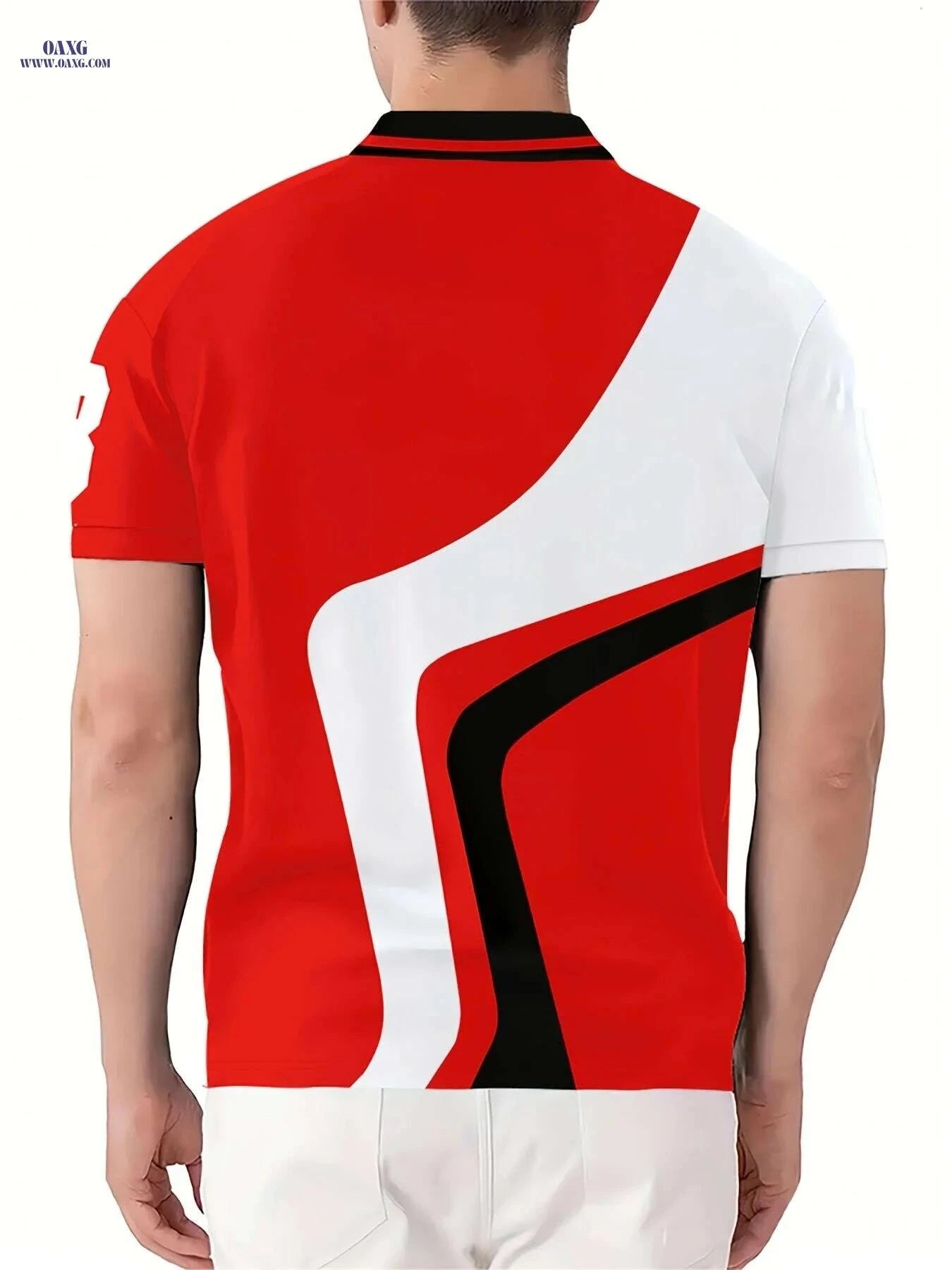 Trendy Men's Summer Short Sleeve Shirt - Geometric Horse Design   OAXG 