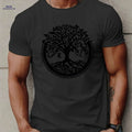 Trendy Men's Tree Print T-Shirt - Lightweight & Breathable Casual Tee   OAXG Dark Gray / S