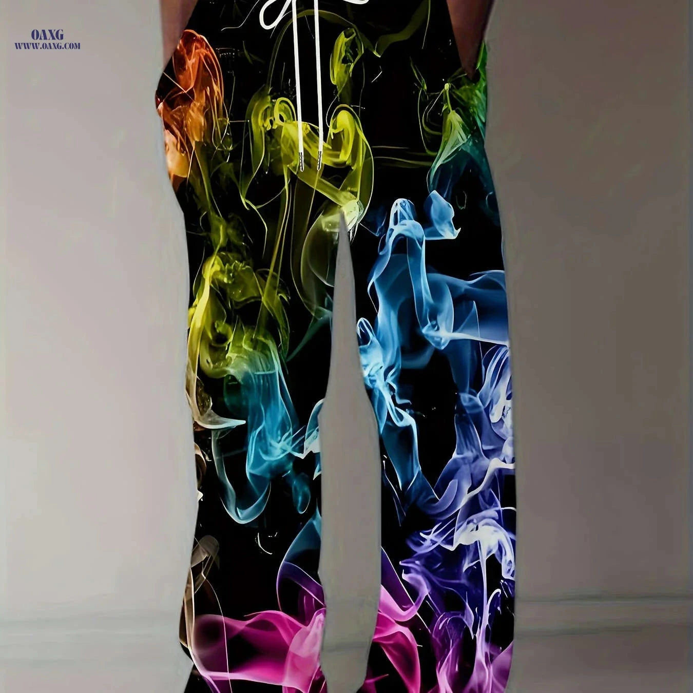 Trendy Oversized Straight-Leg Pants for Men - Casual Vintage Style   OAXG Black 2 / FR M