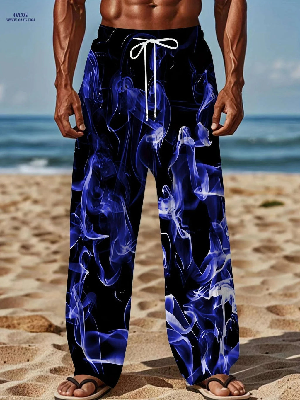 Trendy Oversized Straight-Leg Pants for Men - Casual Vintage Style   OAXG Black 2 / FR M