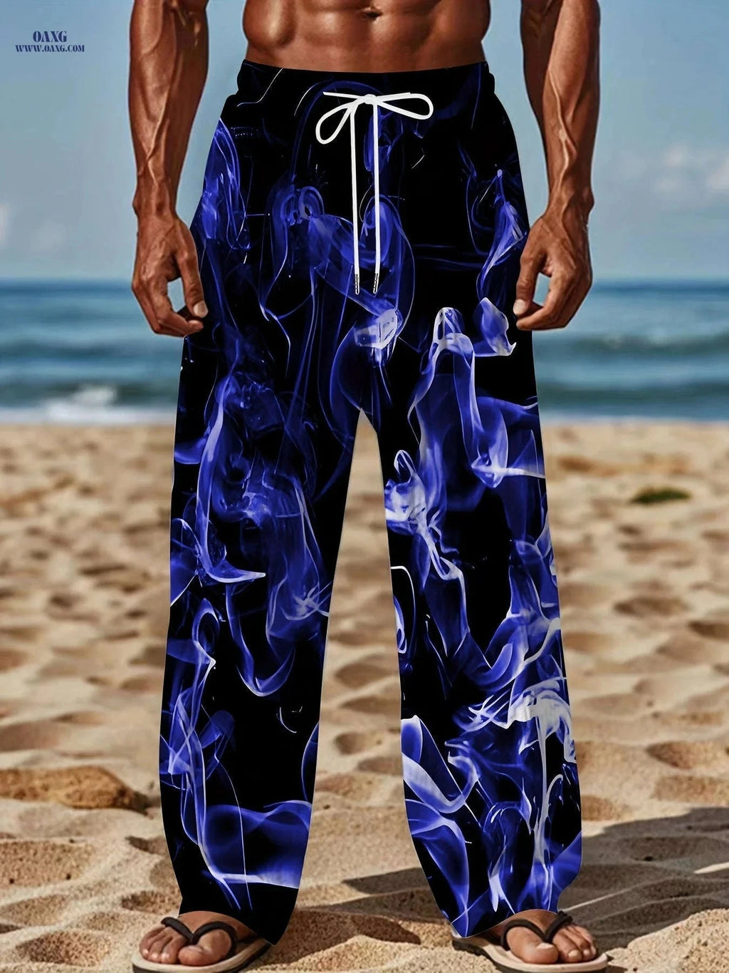 Trendy Oversized Straight-Leg Pants for Men - Casual Vintage Style   OAXG Black 2 / FR M